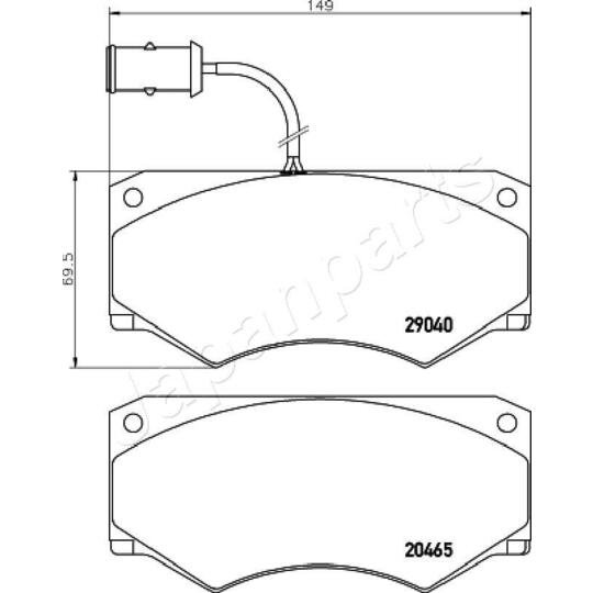 PA-0232AF - Piduriklotsi komplekt, ketaspidur 