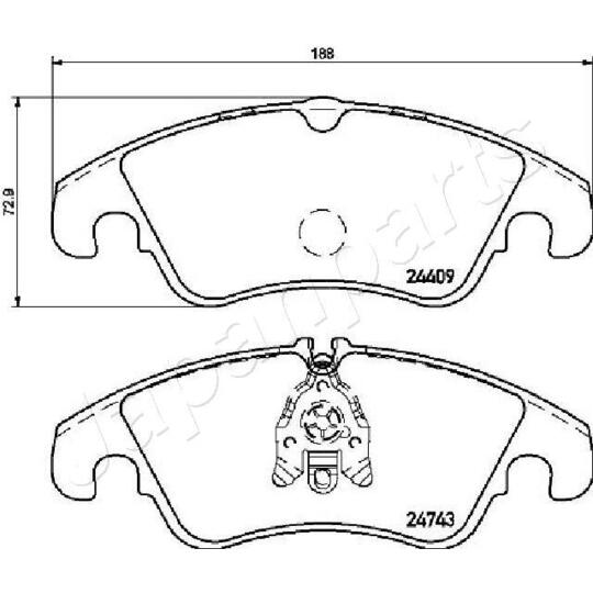 PA-0309AF - Piduriklotsi komplekt, ketaspidur 