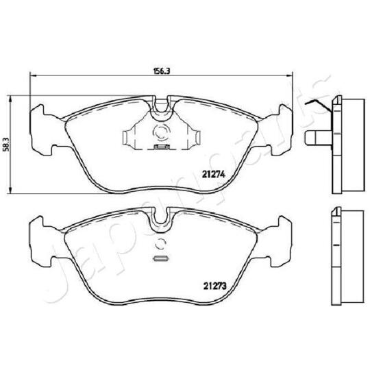 PA-0327AF - Piduriklotsi komplekt, ketaspidur 