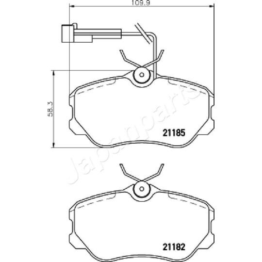 PA-0218AF - Piduriklotsi komplekt, ketaspidur 