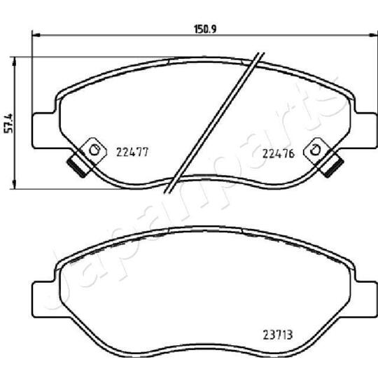 PA-0244AF - Brake Pad Set, disc brake 