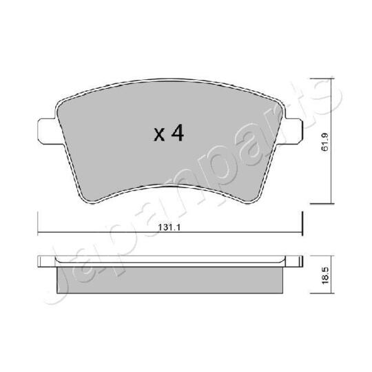 PA-0720AF - Brake Pad Set, disc brake 