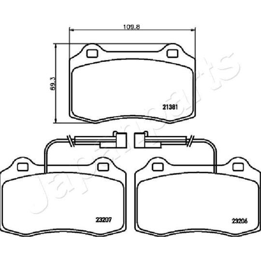 PA-0201AF - Brake Pad Set, disc brake 