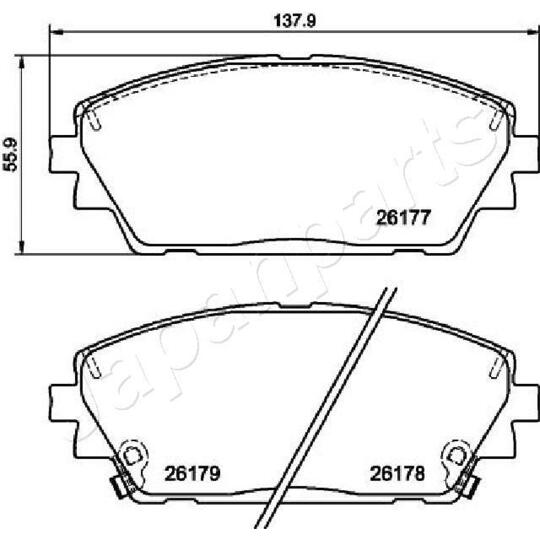 PA-3002AF - Piduriklotsi komplekt, ketaspidur 