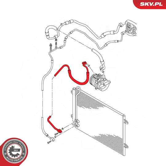 54SKV727 - Varibelttrycksledning, klimatanläggning 