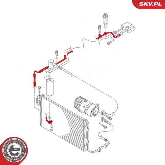 54SKV708 - Varibelttrycksledning, klimatanläggning 