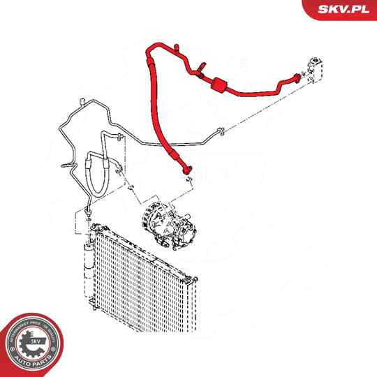 54SKV661 - Varibelttrycksledning, klimatanläggning 