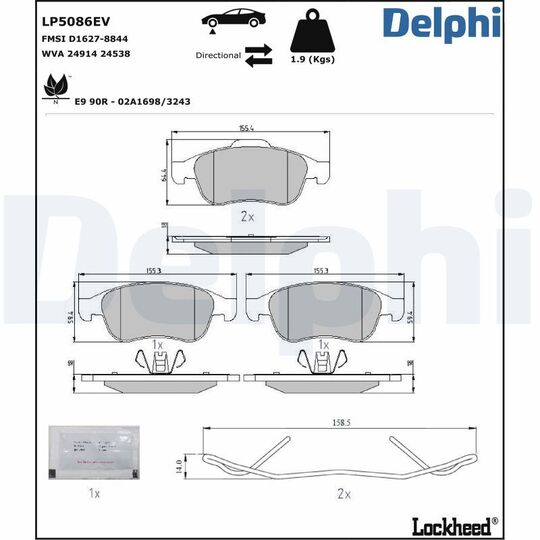 LP5086EV - Brake Pad Set, disc brake 