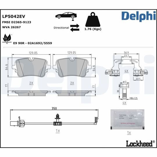 LP5042EV - Brake Pad Set, disc brake 