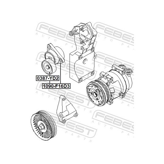 1090-F16D3 - Belt Tensioner, v-ribbed belt 