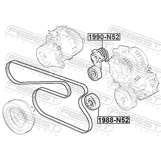 1990-N52 - Belt Tensioner, v-ribbed belt 