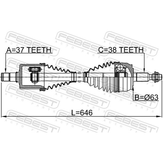 2314-T6ATLH - Drivaxel 