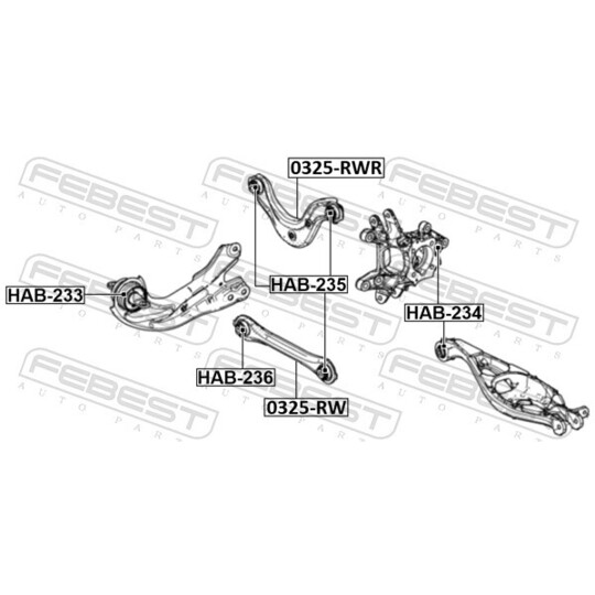 HAB-234 - Control Arm-/Trailing Arm Bush 