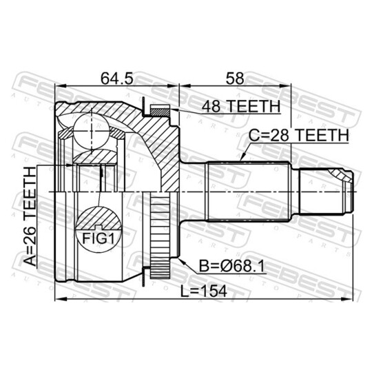 3010-F7A48 - Ledsats, drivaxel 