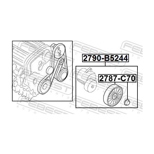 2790-B5244 - Belt Tensioner, v-ribbed belt 