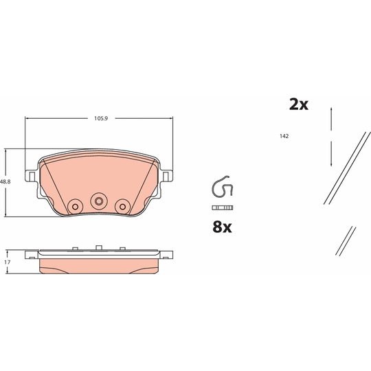 GDB2553 - Brake Pad Set, disc brake 