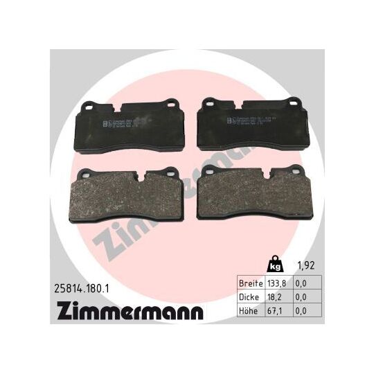 25814.180.1 - Brake Pad Set, disc brake 