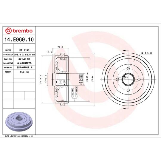 14.E969.10 - Brake Drum 