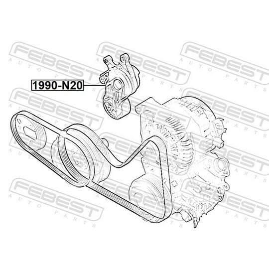 1990-N20 - Belt Tensioner, v-ribbed belt 