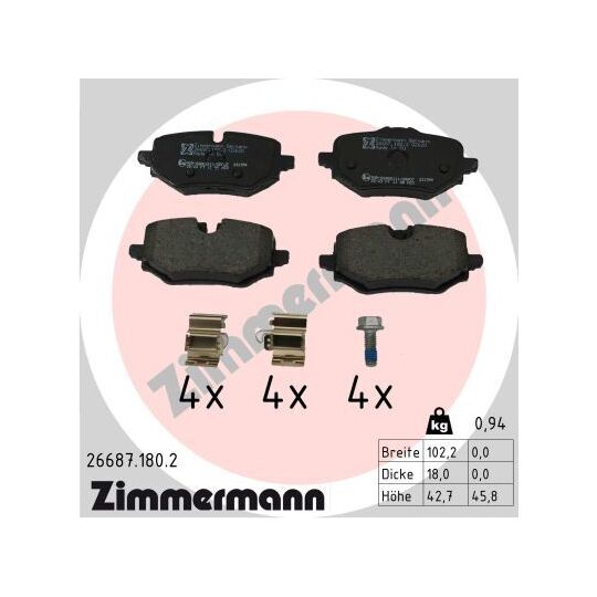 26687.180.2 - Brake Pad Set, disc brake 