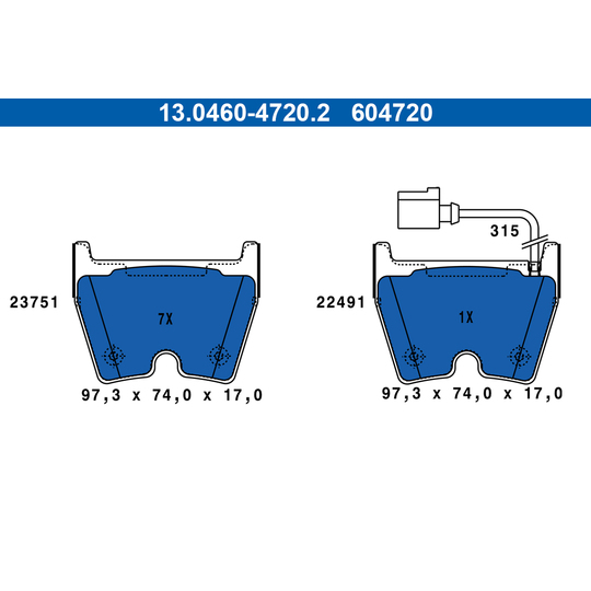 13.0460-4720.2 - Brake Pad Set, disc brake 