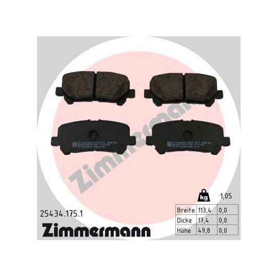 25434.175.1 - Brake Pad Set, disc brake 