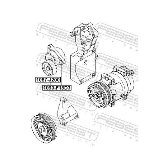 1090-F18D3 - Belt Tensioner, v-ribbed belt 