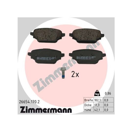 26654.170.2 - Brake Pad Set, disc brake 