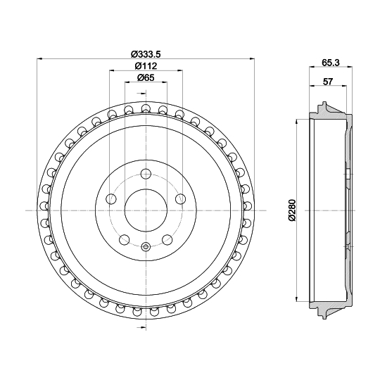 8DT 355 303-491 - Brake Drum 