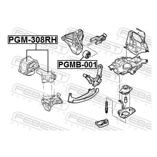 PGM-308RH - Moottorin tuki 