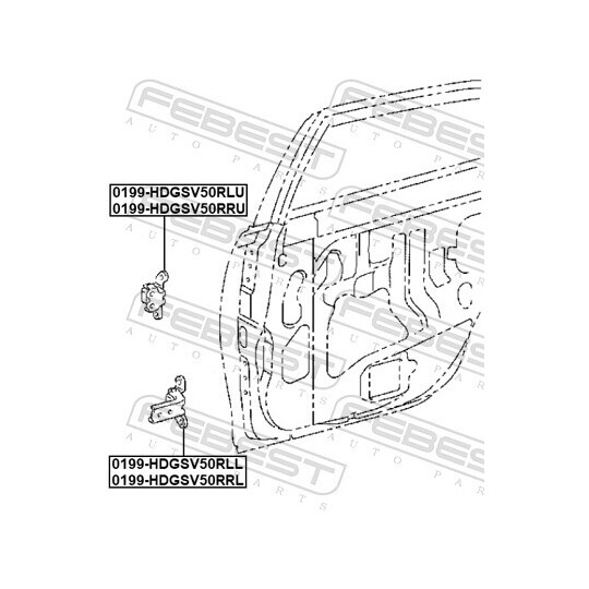 0199-HDGSV50RLL - Ukse hinge 