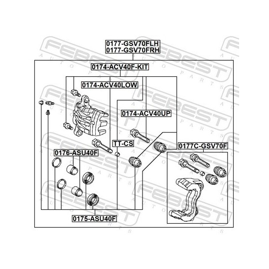 0174-ACV40F-KIT - Guide Bolt, brake caliper 