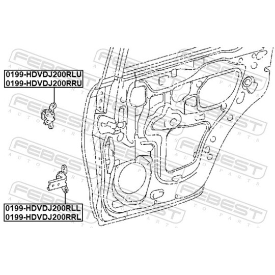 0199-HDVDJ200RLU - Door Hinge 