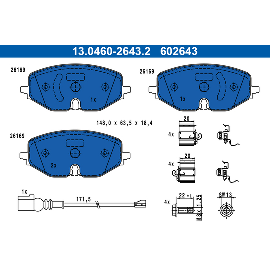 13.0460-2643.2 - Brake Pad Set, disc brake 