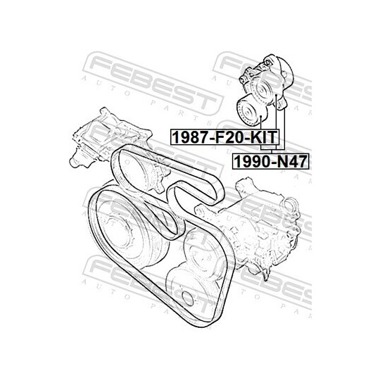 1990-N47 - Belt Tensioner, v-ribbed belt 