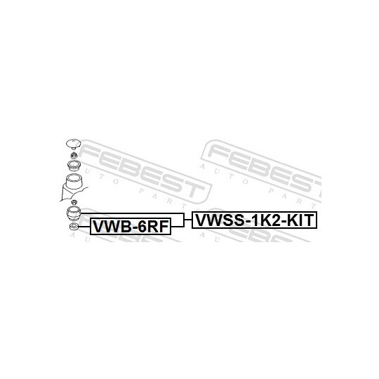 VWB-6RF - Anti-Friction Bearing, suspension strut support mounting 