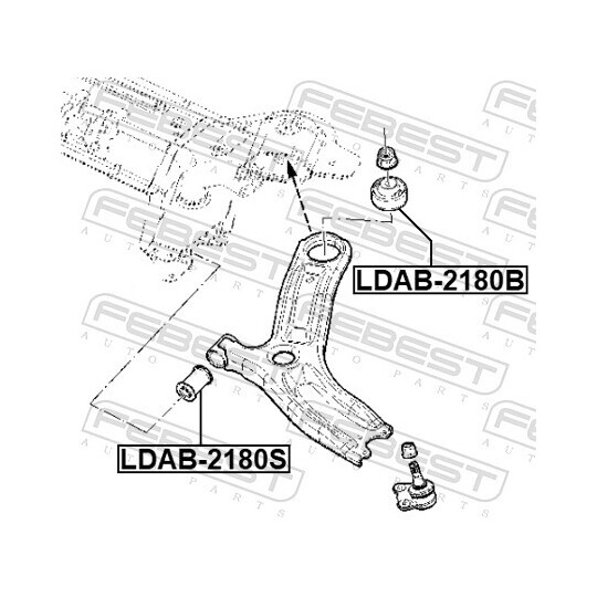 LDAB-2180S - Control Arm-/Trailing Arm Bush 