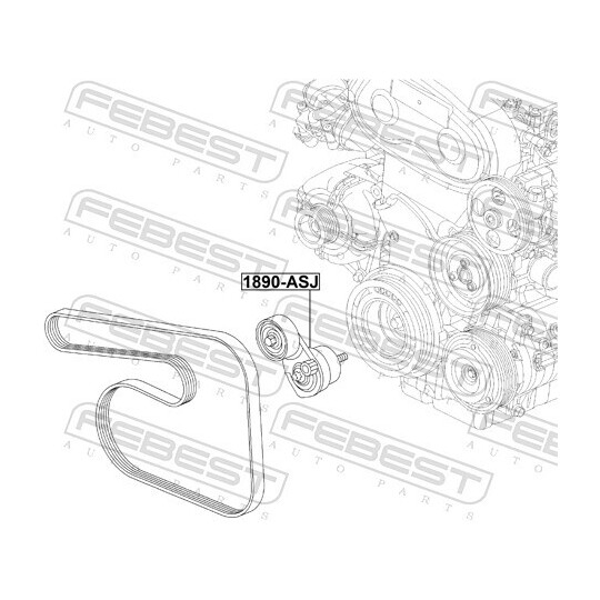 1890-ASJ - Belt Tensioner, v-ribbed belt 