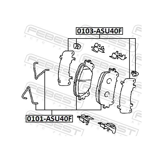 0103-ASU40F - Anti-Squeal Foil, brake pad (back plate) 