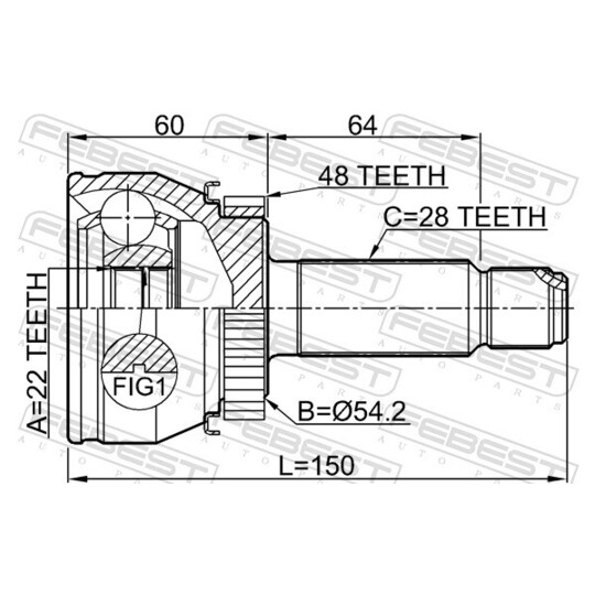 3010-F7A48R - Joint Kit, drive shaft 