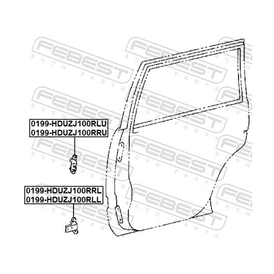 0199-HDUZJ100RLU - Door Hinge 