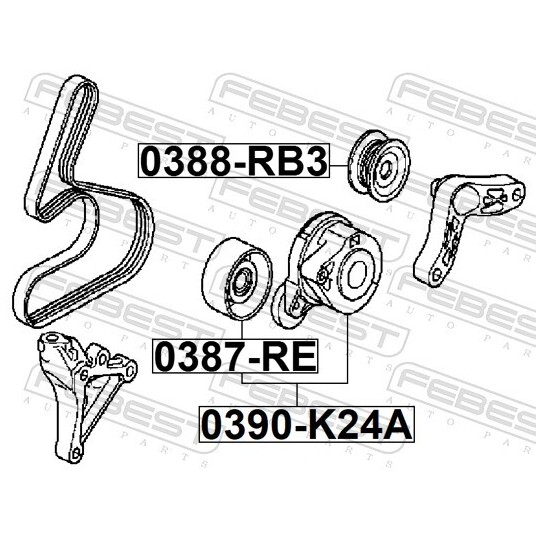 0390-K24A - Belt Tensioner, v-ribbed belt 