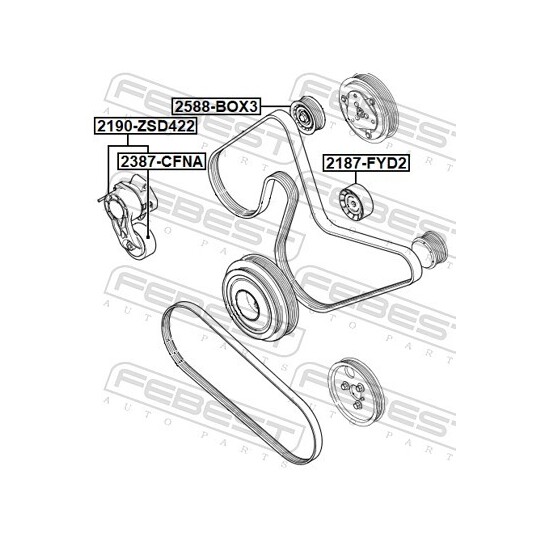 2190-ZSD422 - Belt Tensioner, v-ribbed belt 