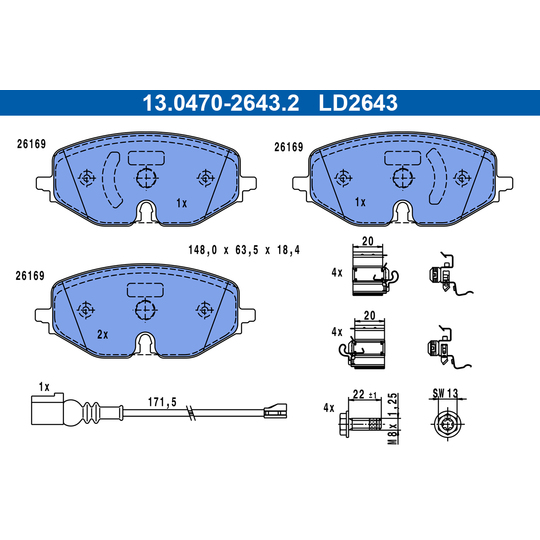 13.0470-2643.2 - Brake Pad Set, disc brake 