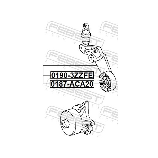 0190-3ZZFE - Belt Tensioner, v-ribbed belt 