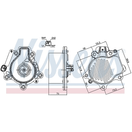 832147 - Vattenpump, motorkylning 