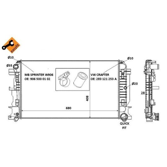 53885A - Radiator, engine cooling 