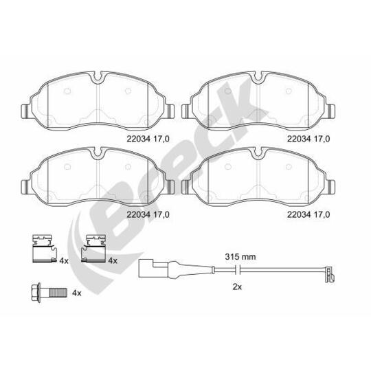 22034 00 653 00 - Brake Pad Set, disc brake 