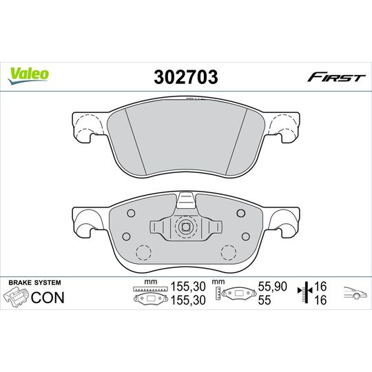 302703 - Brake Pad Set, disc brake 