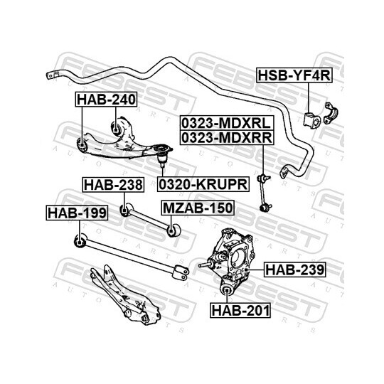 HAB-239 - Control Arm-/Trailing Arm Bush 